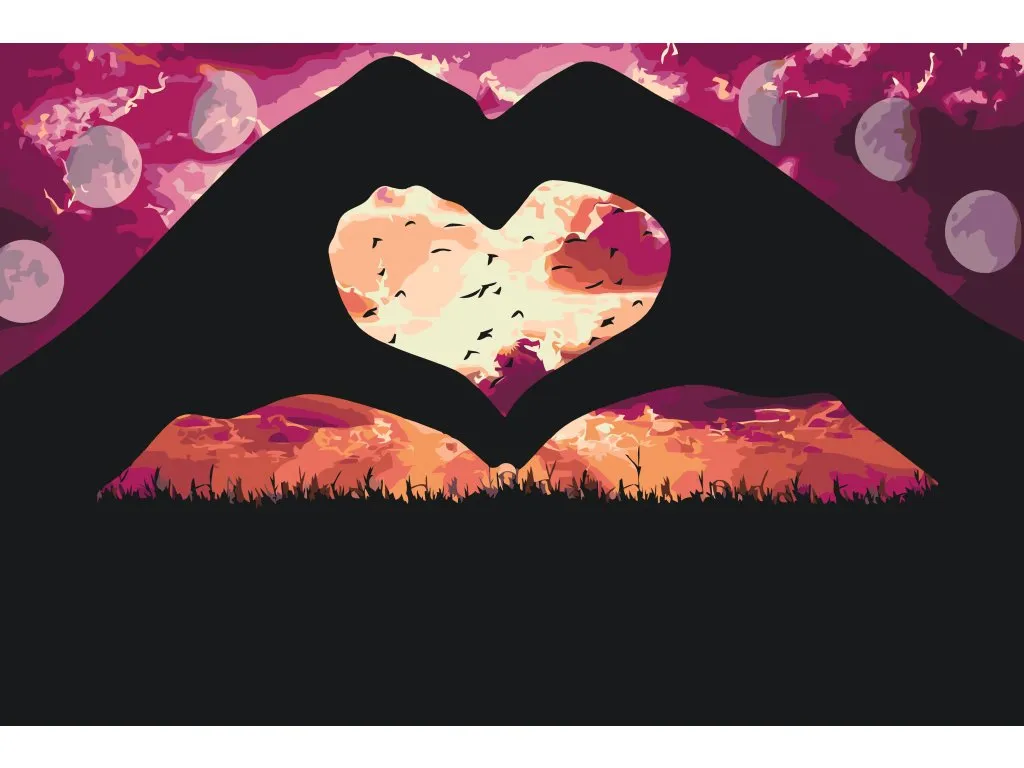 Pintar por Números - Manos en forma de corazón