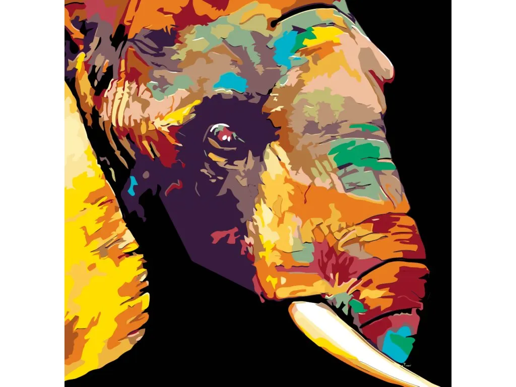 Pintar por Números - Elefante de colores