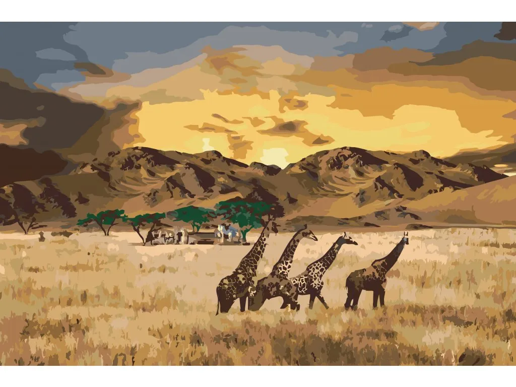 Pintar por Números - Jirafa de safari