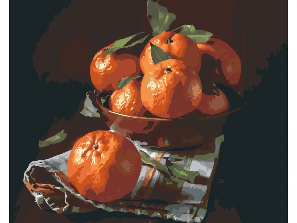 Pintar por Números - Cuenco con mandarinas
