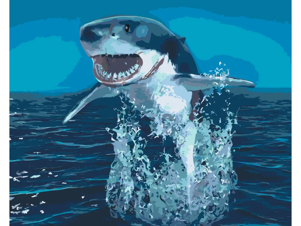 Pintar por Números - Tiburón sobre el agua