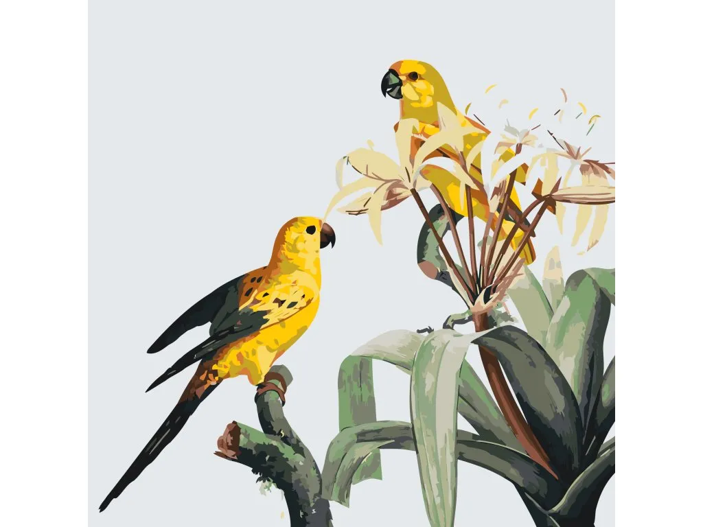 Pintar por Números - Loro sobre una flor
