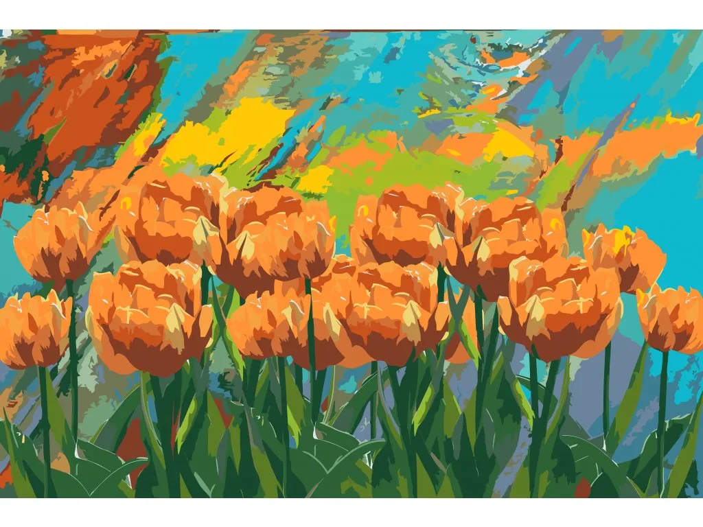 Pintar por Números - Tulipanes pintados