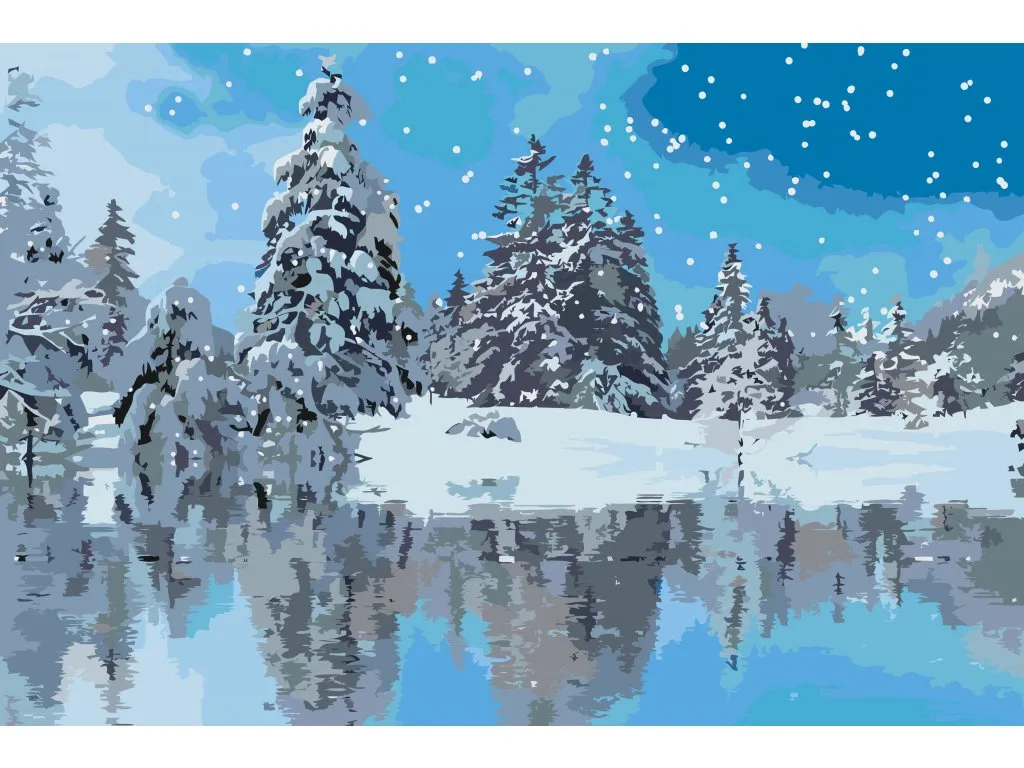 Pintar por Números - Árboles cubiertos de nieve