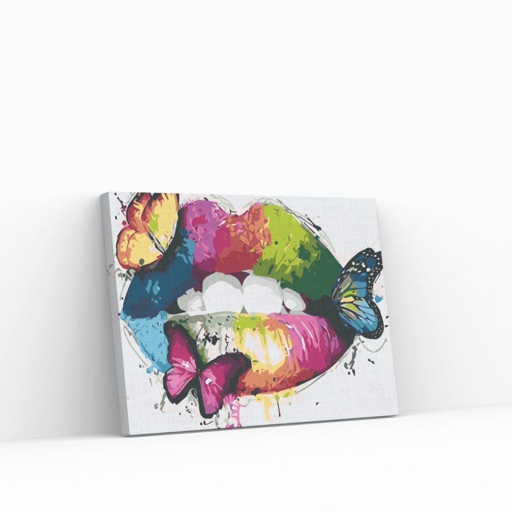 Pintar por Números - Labios arco iris