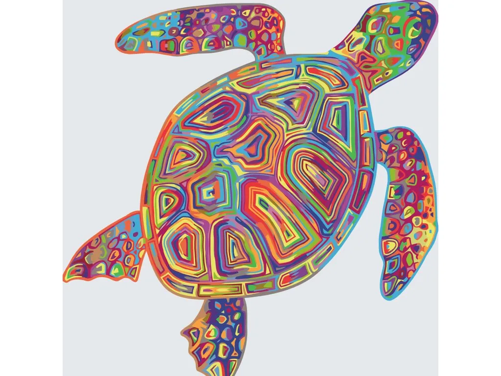 Pintar por Números - Tortuga arco iris