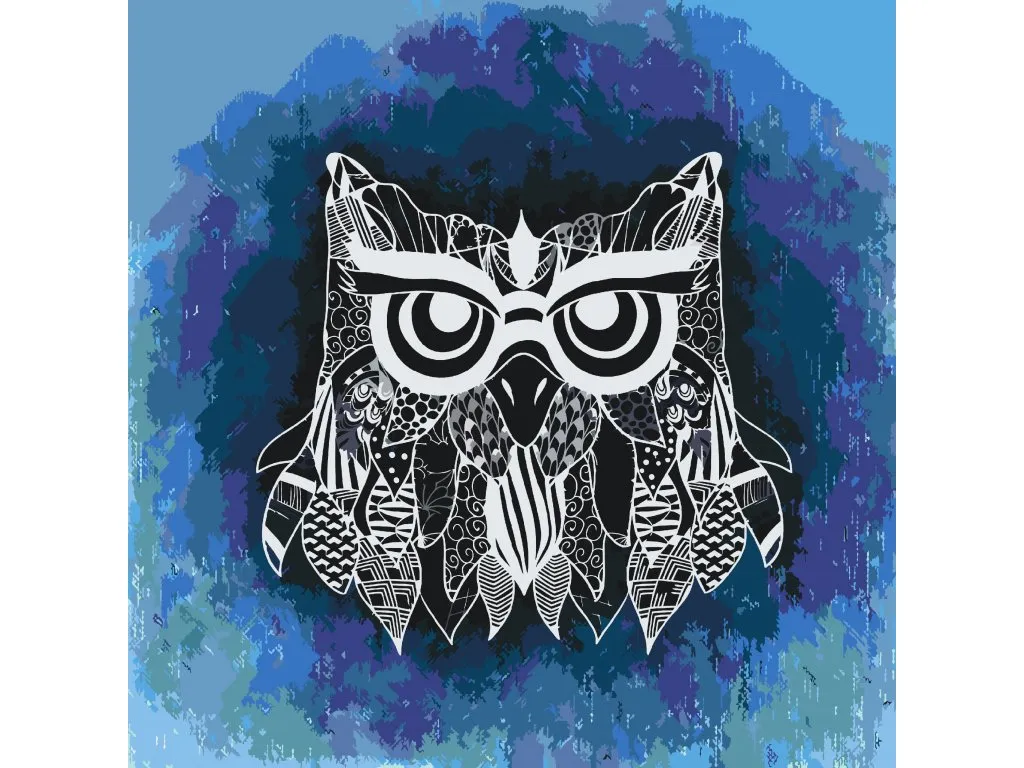 Pintar por Números - Ilustración de un búho