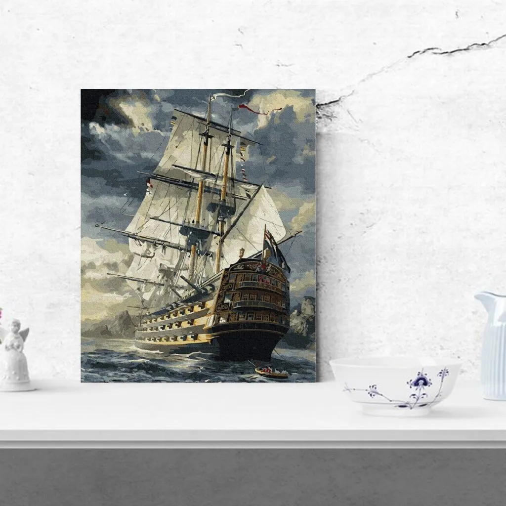 Pintar por Números - Barco en mar tempestuoso