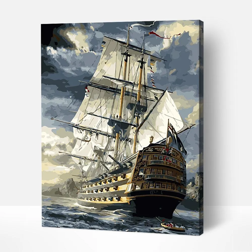 Pintar por Números - Barco en mar tempestuoso