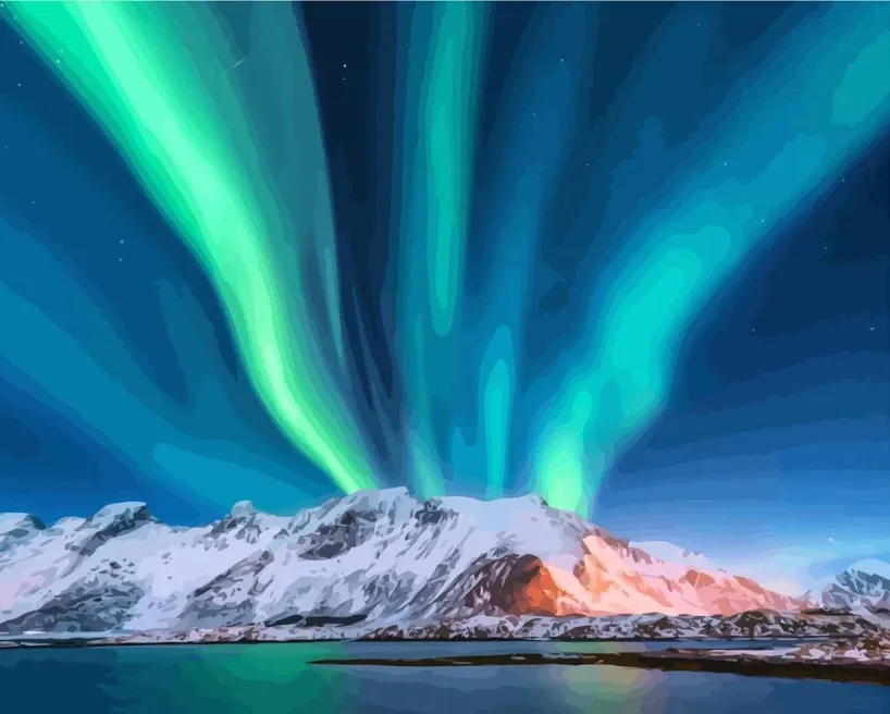 Pintar por Números - Auroras Boreales Noruega