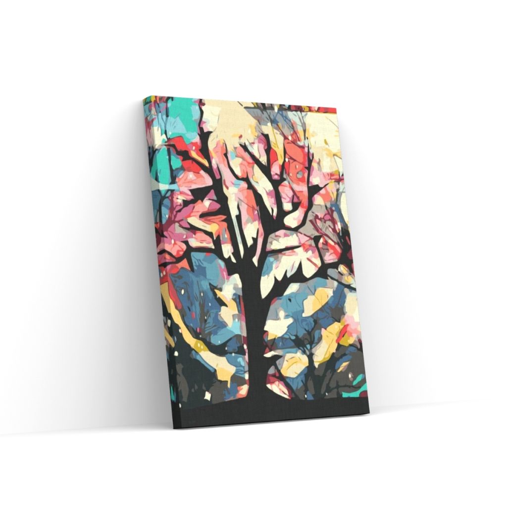 Pintar por Números - Fondo colorido detrás del árbol