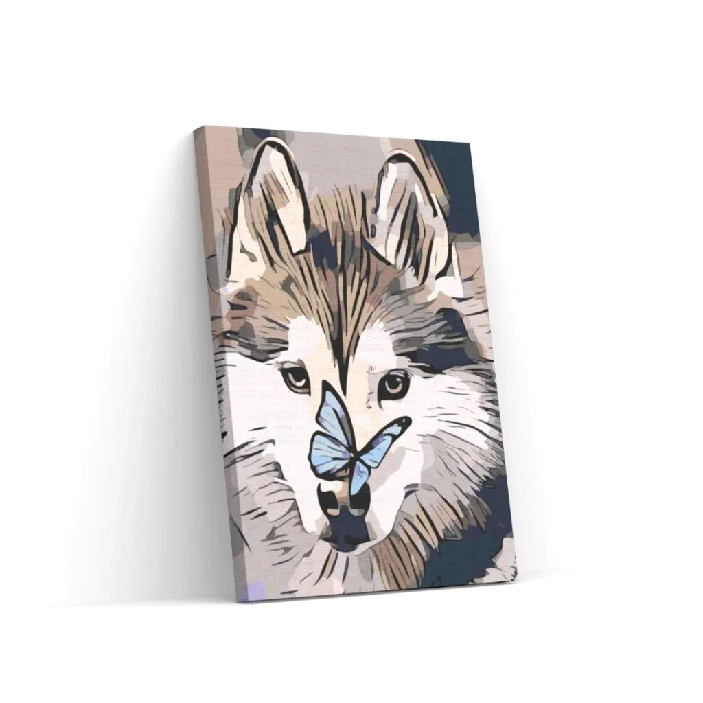 Pintar por Números - Mariposa y husky
