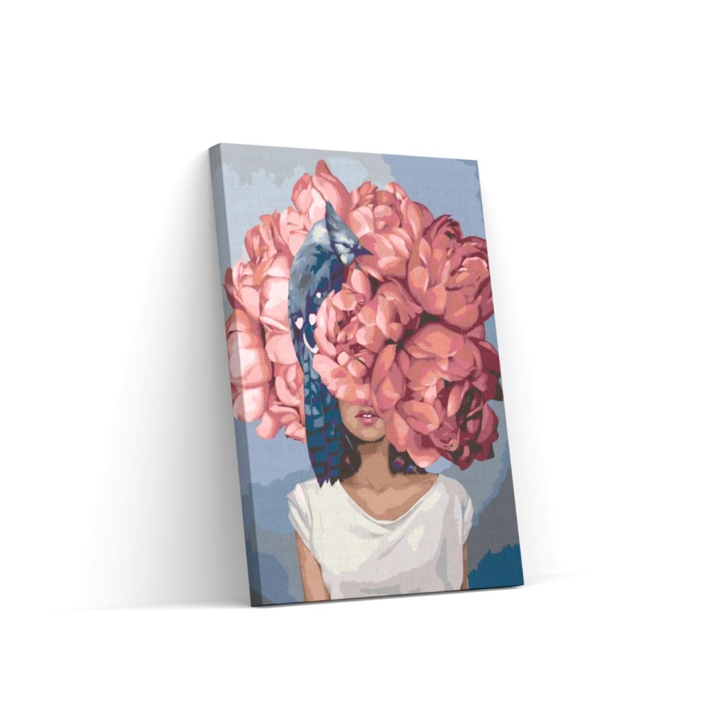 Pintar por Números - Mujer escondida entre peonías