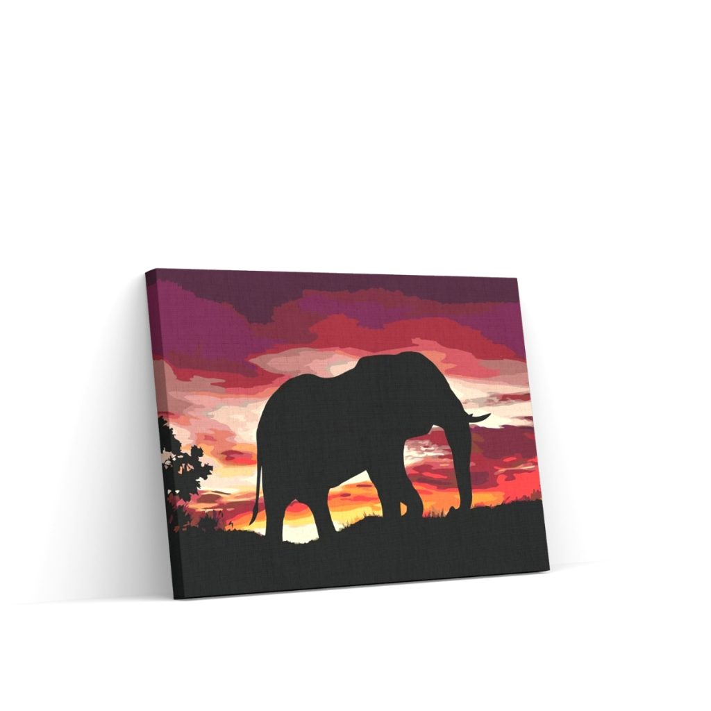 Pintar por Números - Elefante africano al atardecer