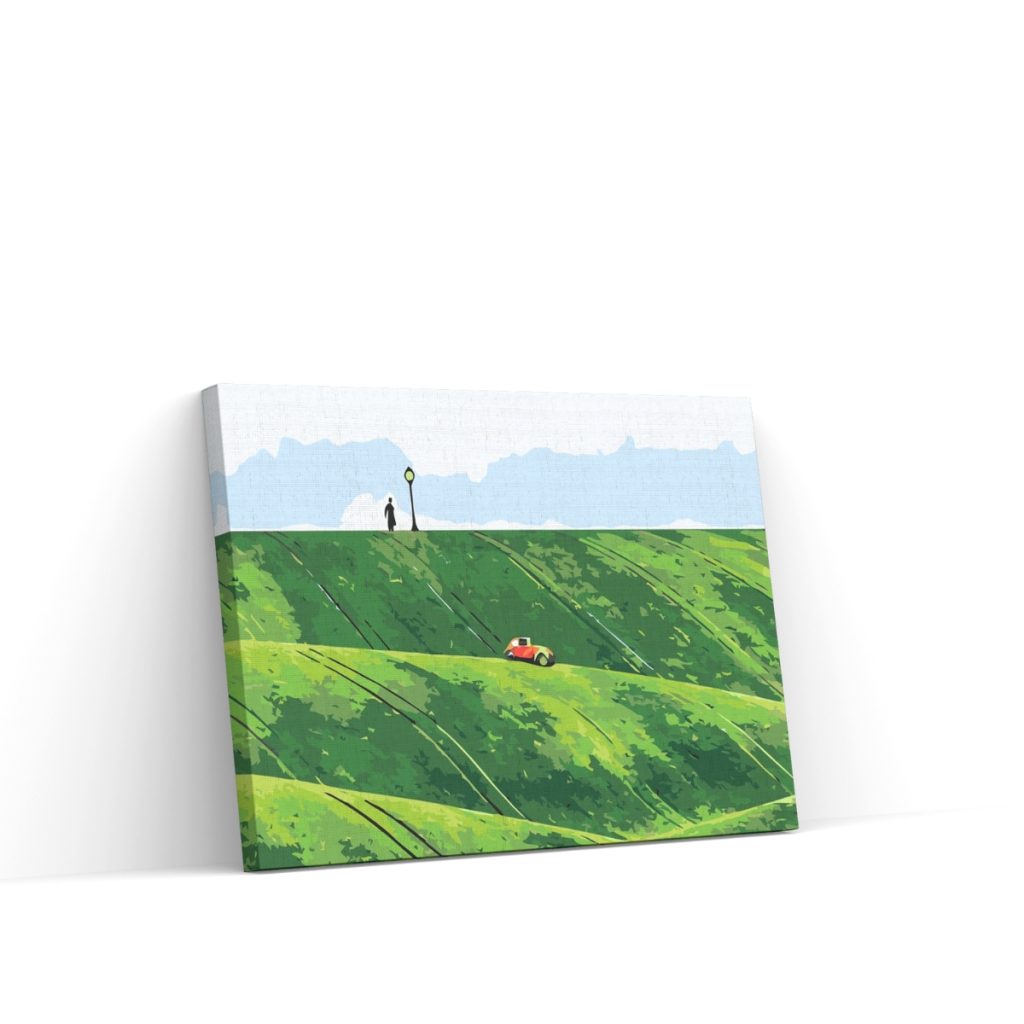 Pintar por Números - Coche rojo en las colinas