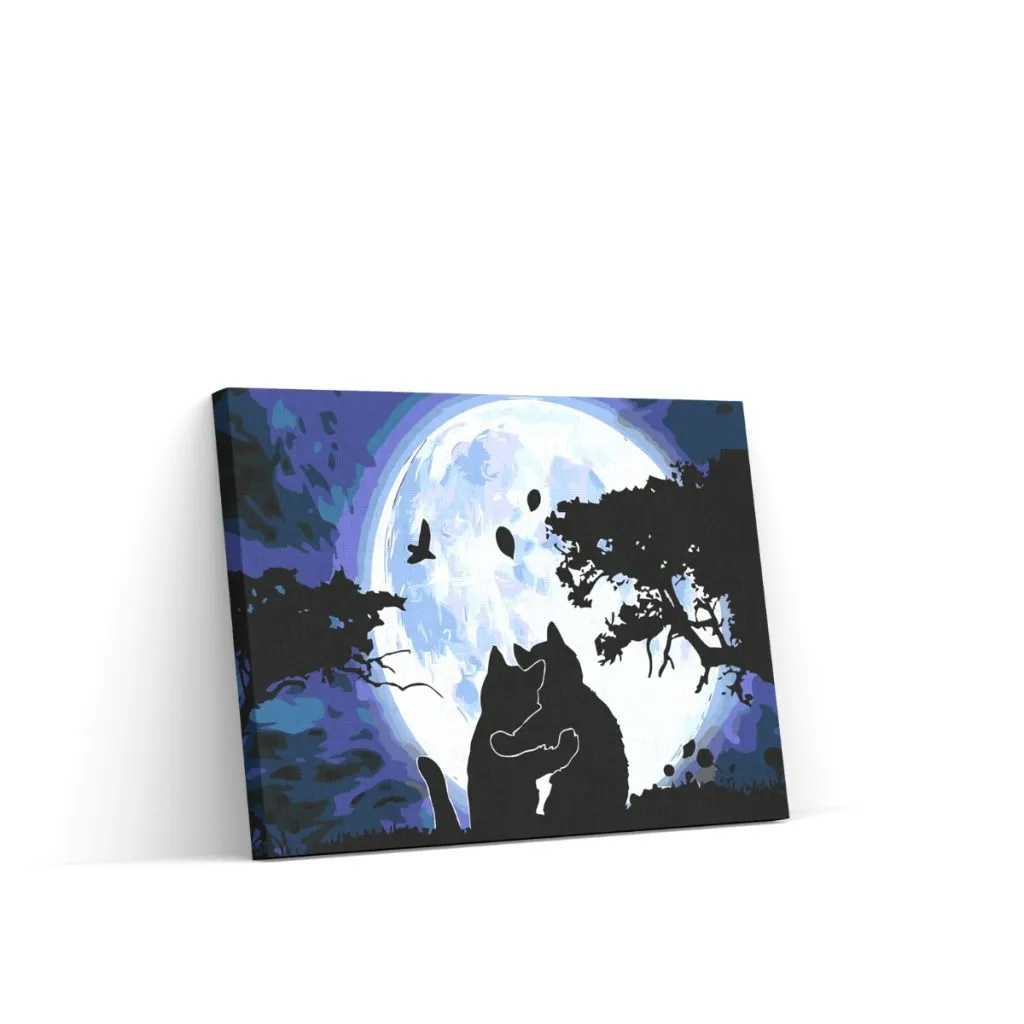 Pintar por Números - Gatos bajo la luna llena 2