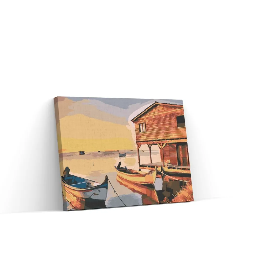 Pintar por Números - Barcos y cabañas de madera