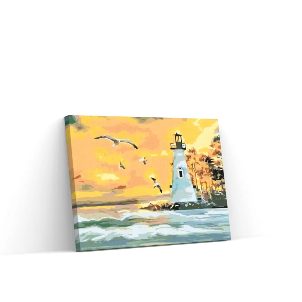 Pintar por Números - Faro y gaviotas