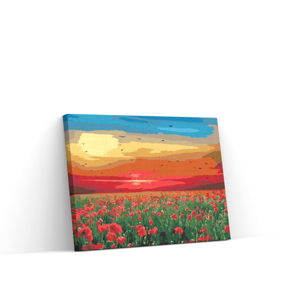Pintar por Números - Campo de amapolas al atardecer