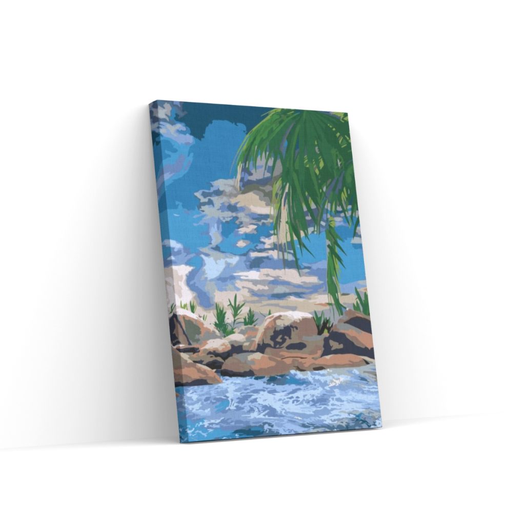 Pintar por Números - Océano y palmera