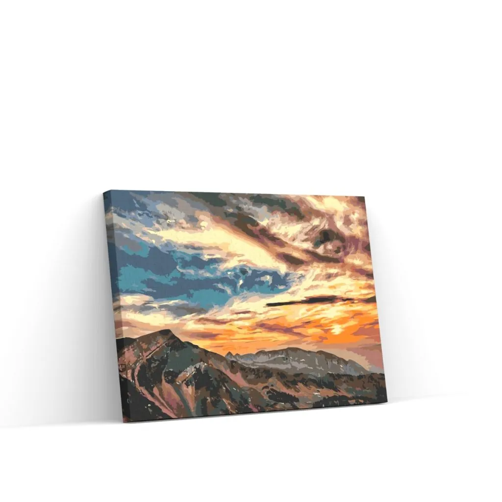Pintar por Números - Puesta de sol sobre las montañas