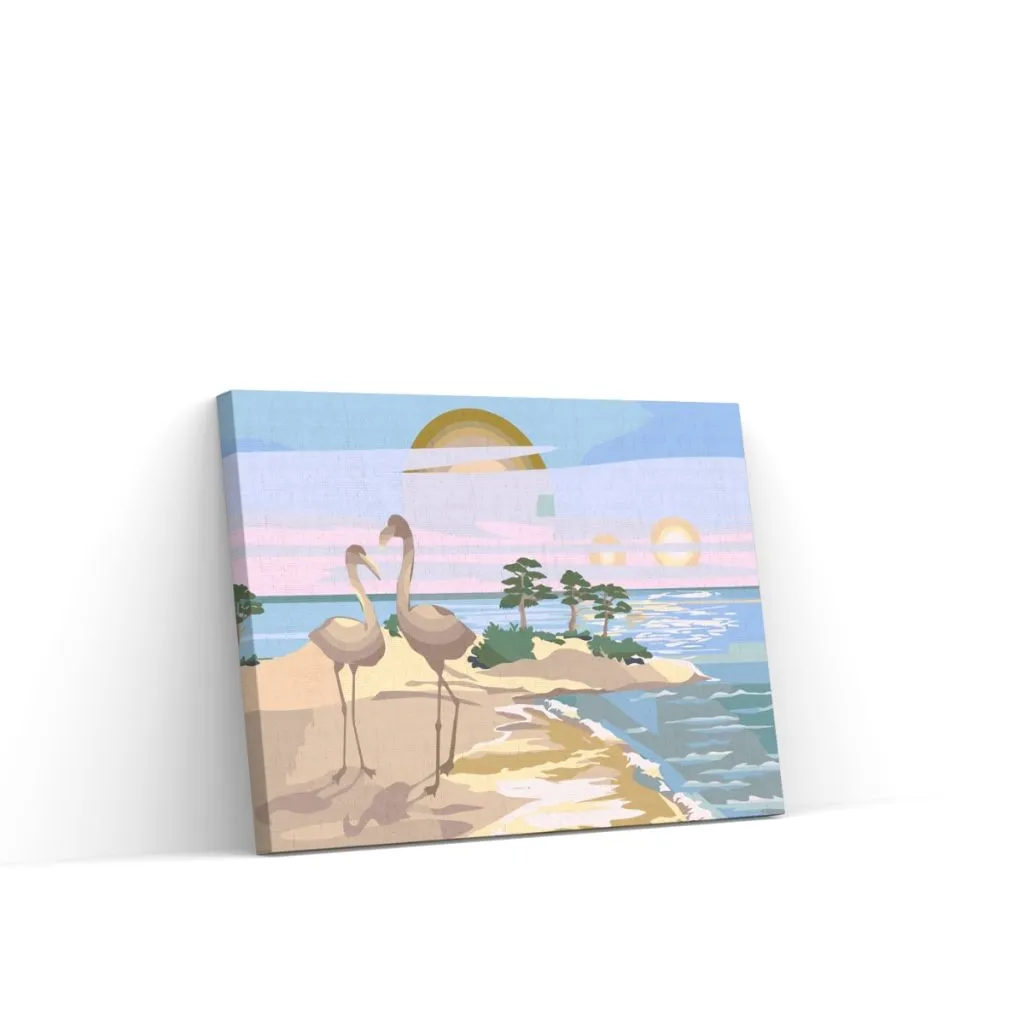 Pintar por Números - Pelícanos en la playa