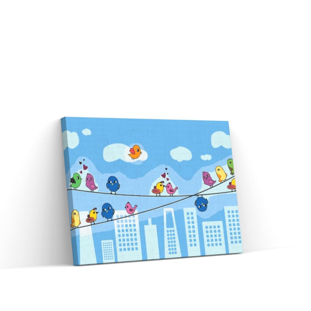 Pintar por Números - Pájaros en la alambrada