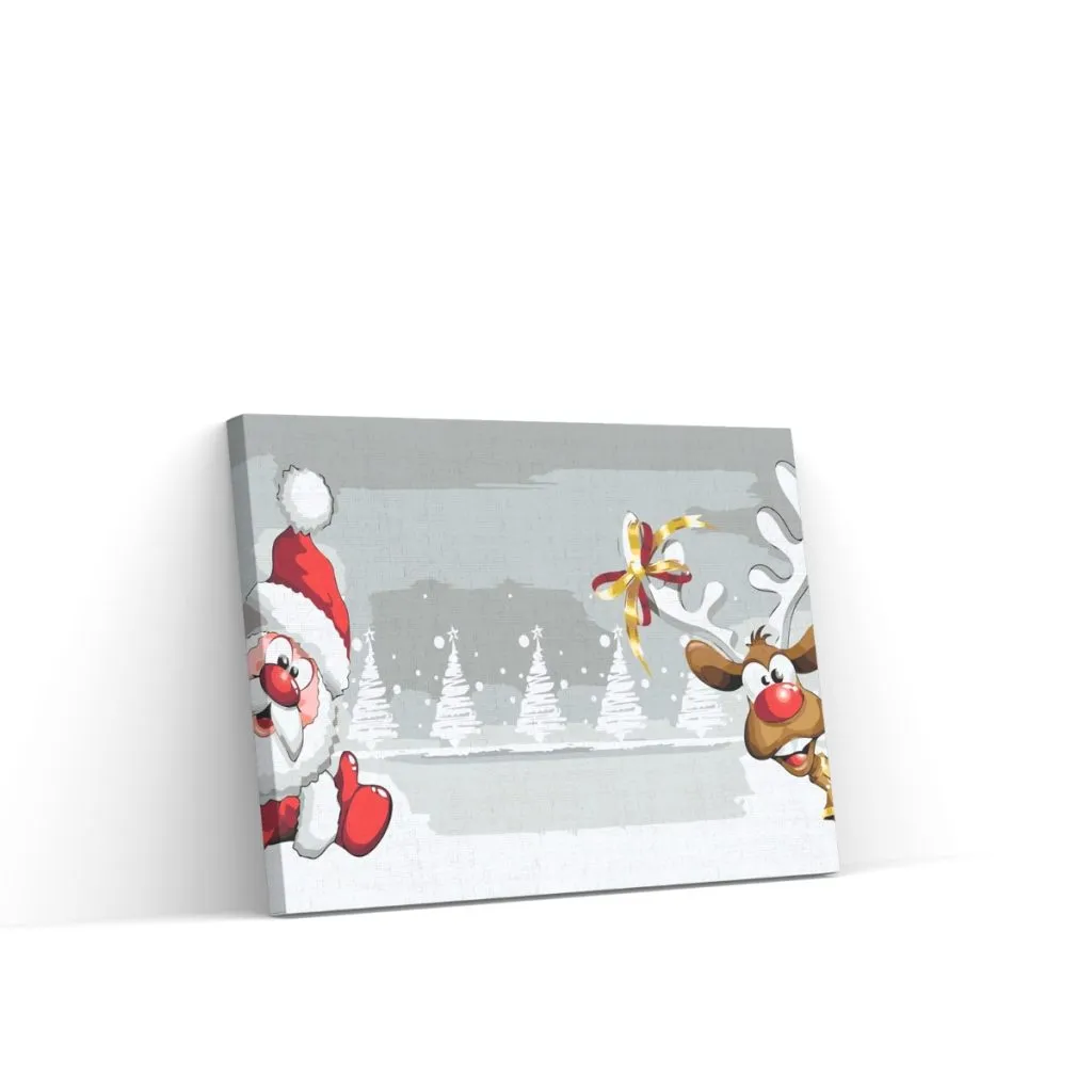 Pintar por Números - Santa a sob Rudolf