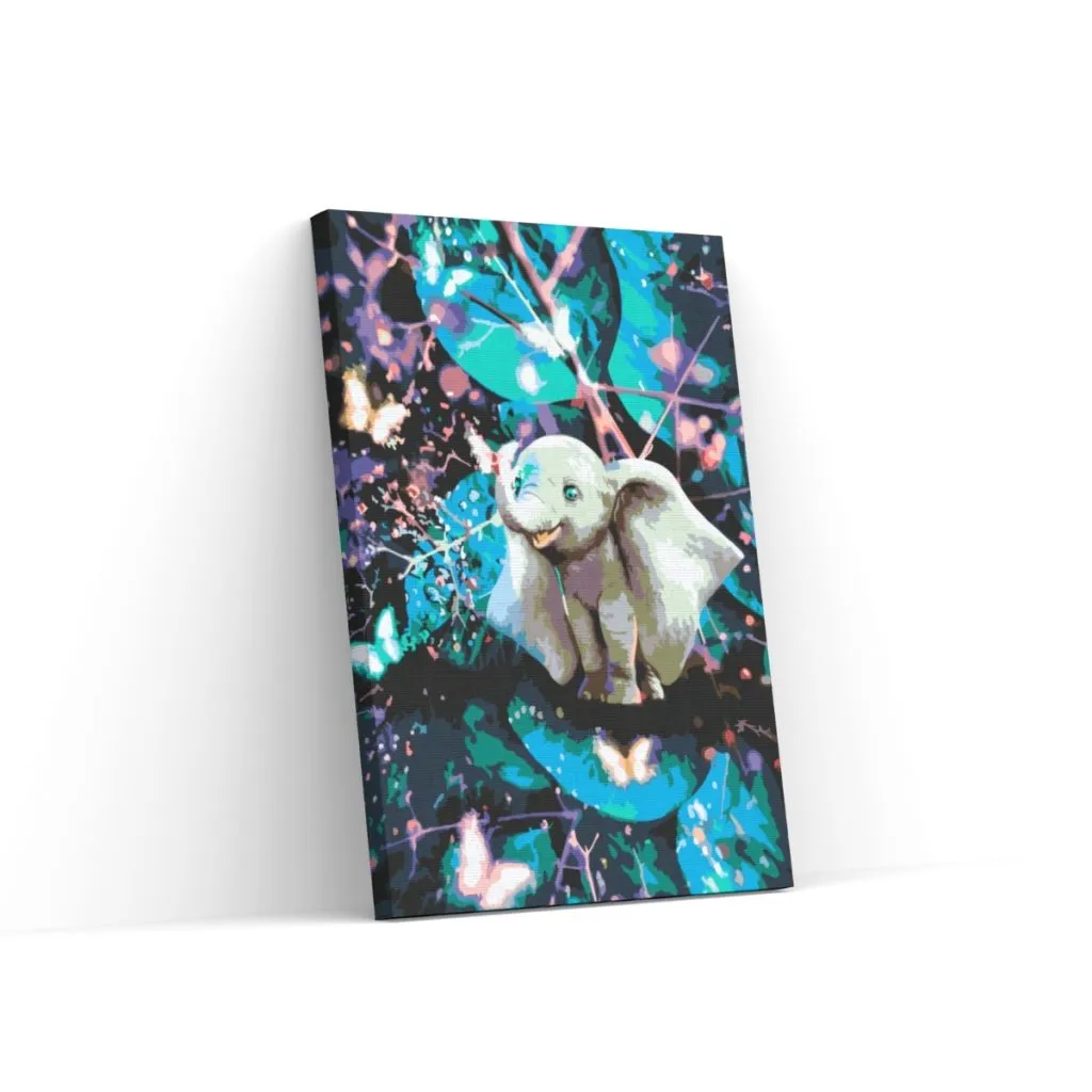Pintar por Números - Elefante en el país de las mariposas