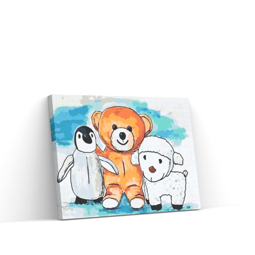 Pintar por Números - Pingüino, osito y oveja