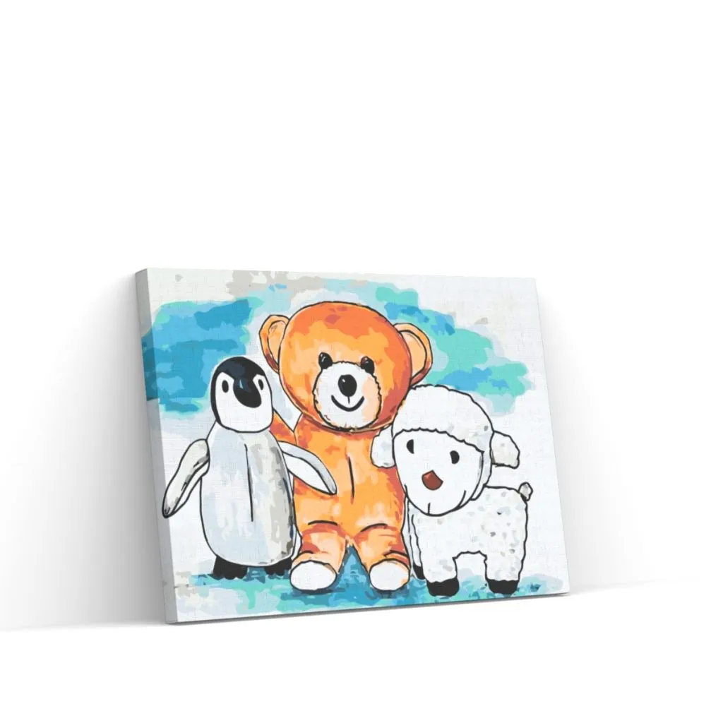 Pintar por Números - Pingüino, osito y oveja