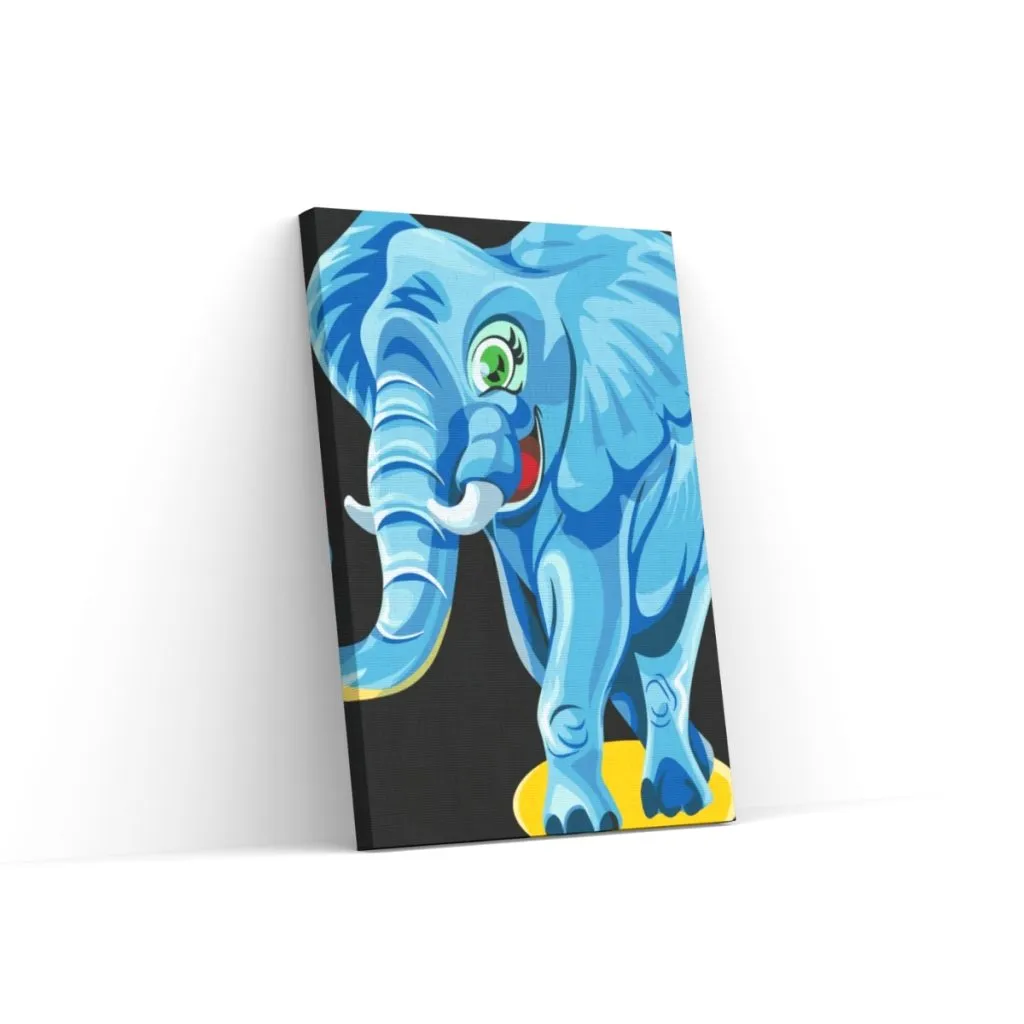 Pintar por Números - Alegre elefante con mariposa