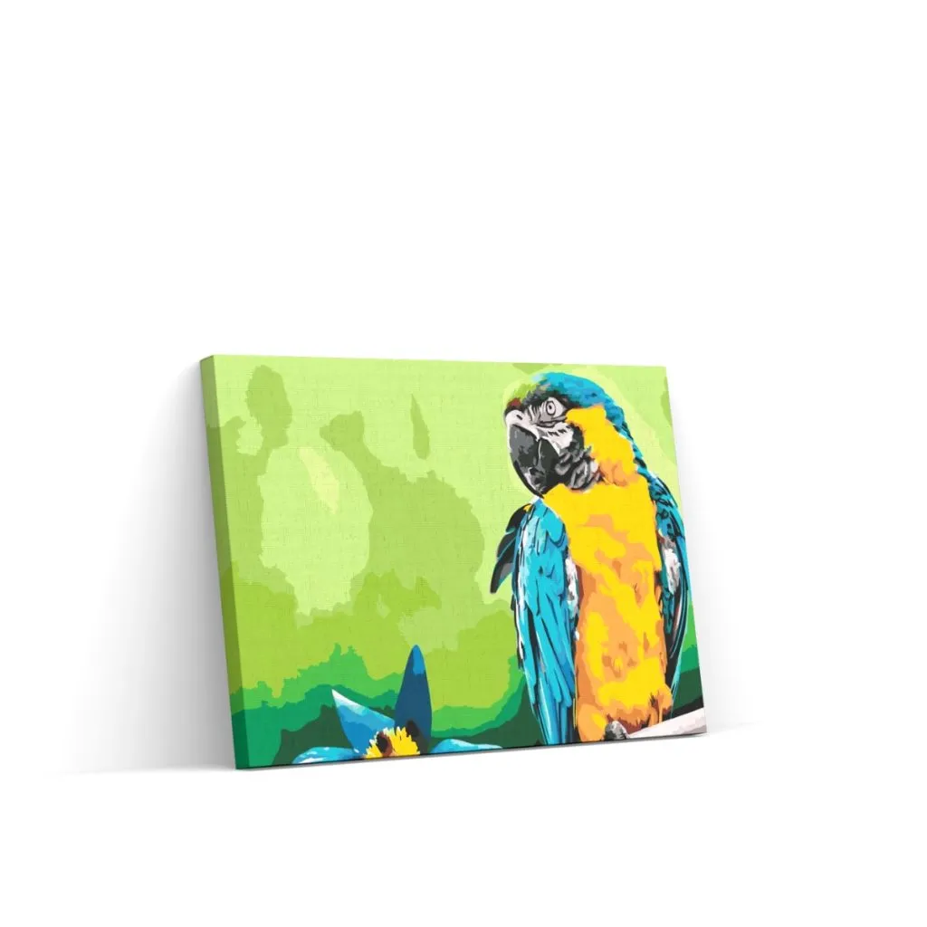 Pintar por Números - Loro y flor