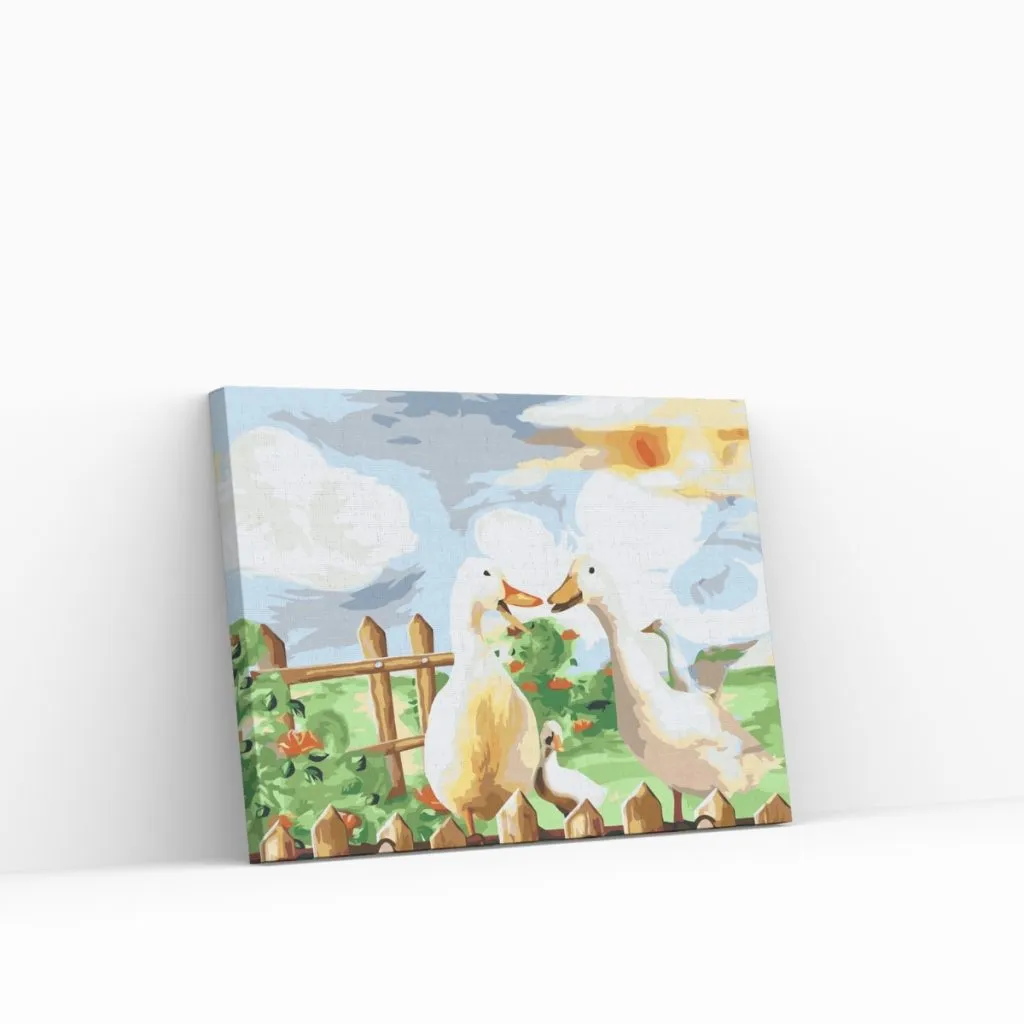 Pintar por Números - Eendenfamilie in de tuin