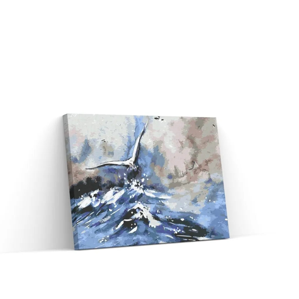 Pintar por Números - Gaviota volando sobre el mar