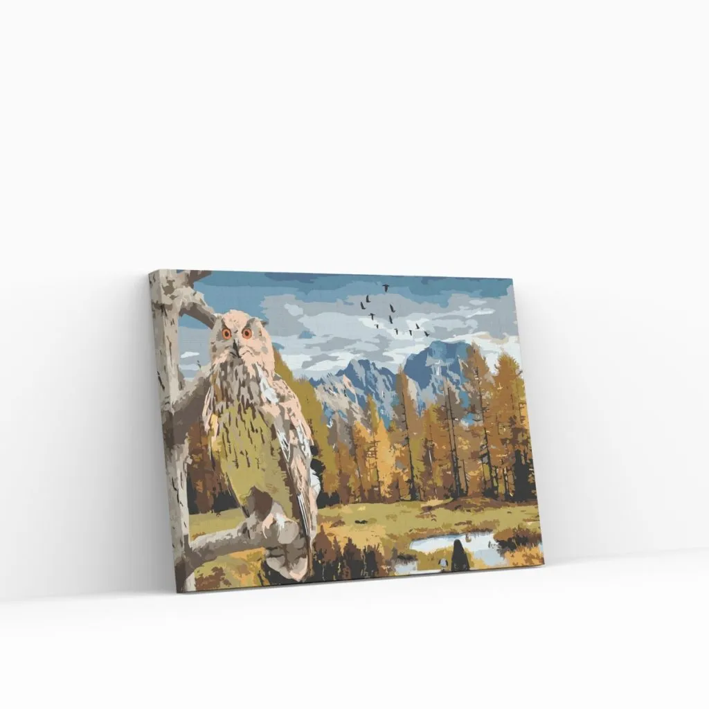 Pintar por Números - Búho en el bosque
