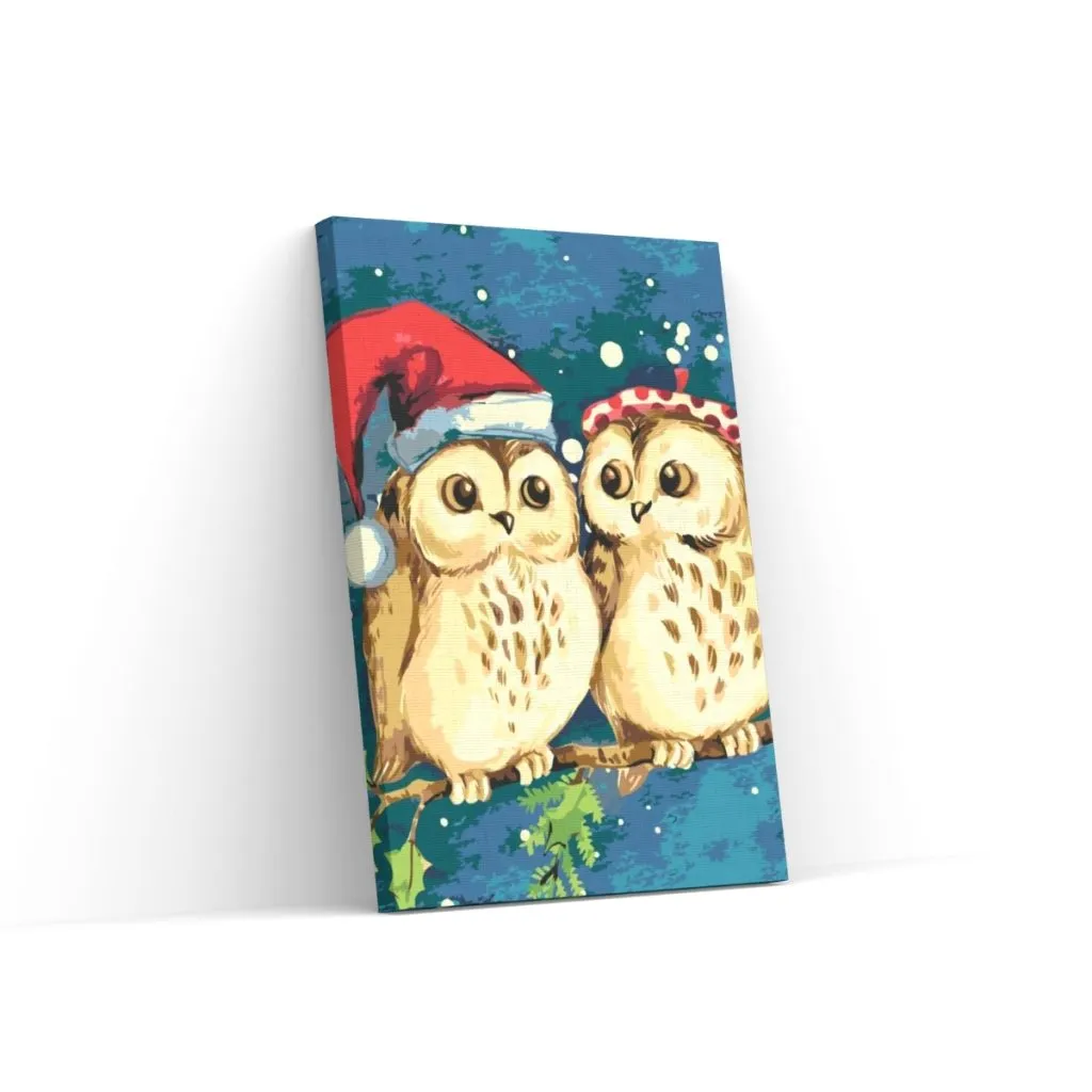 Pintar por Números - Búhos navideños
