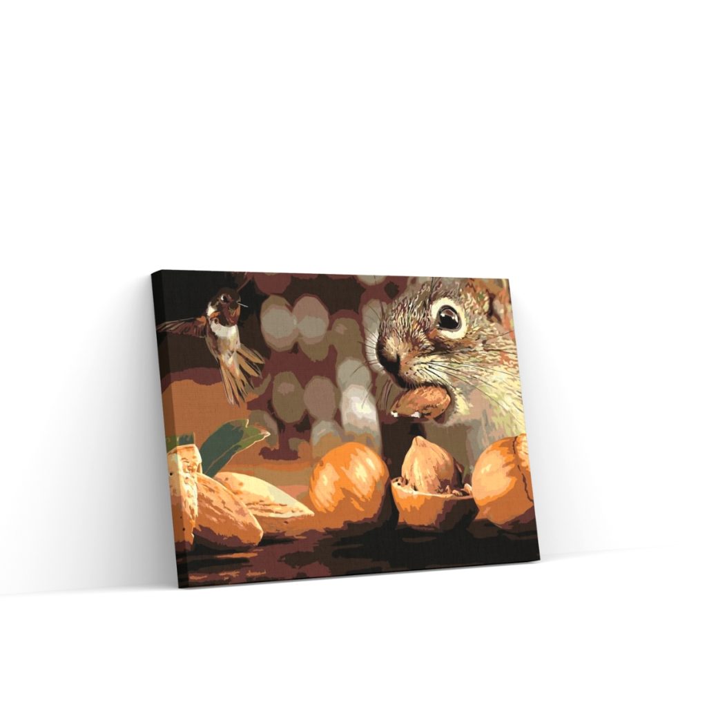 Pintar por Números - Ardilla y pájaro