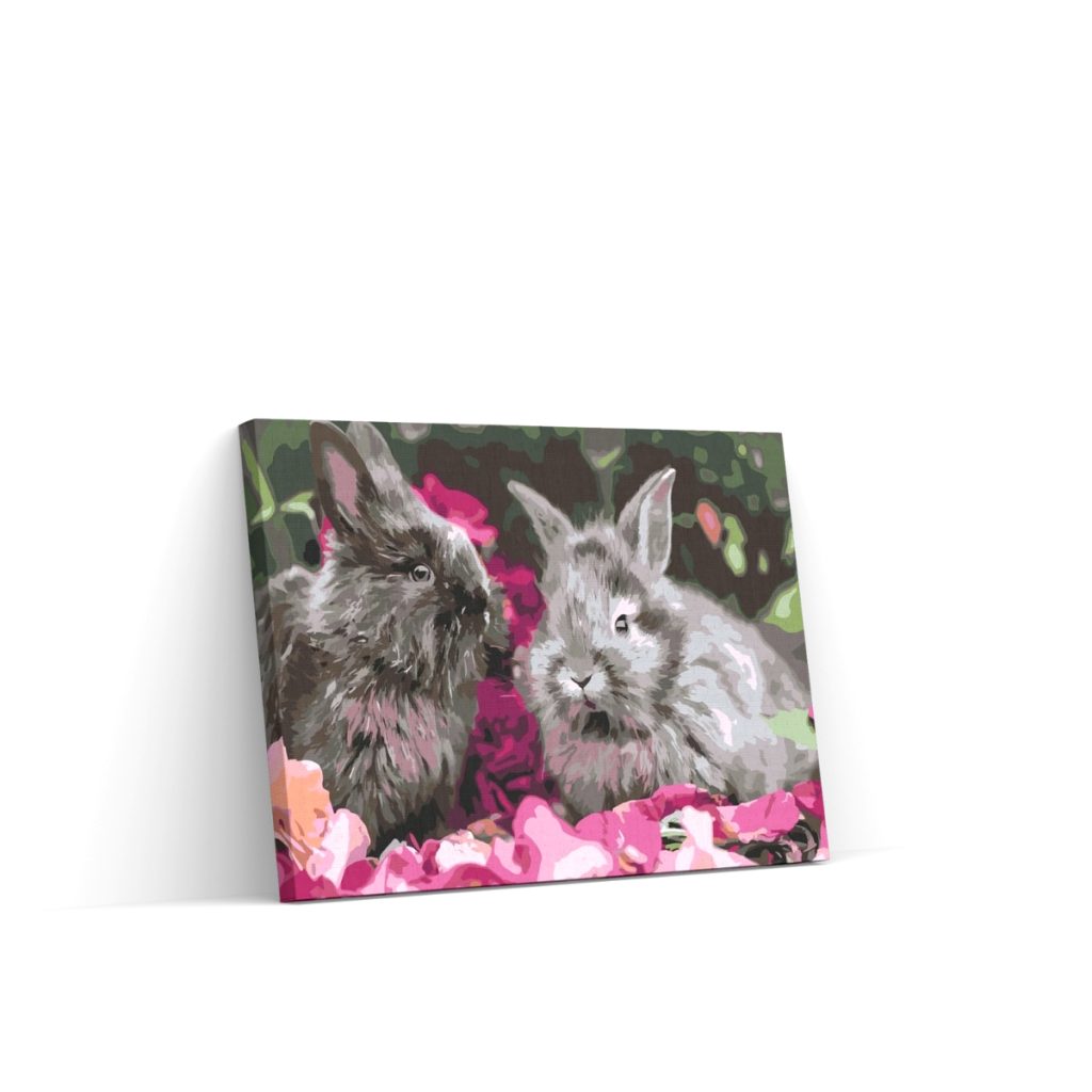 Pintar por Números - Conejos entre las flores