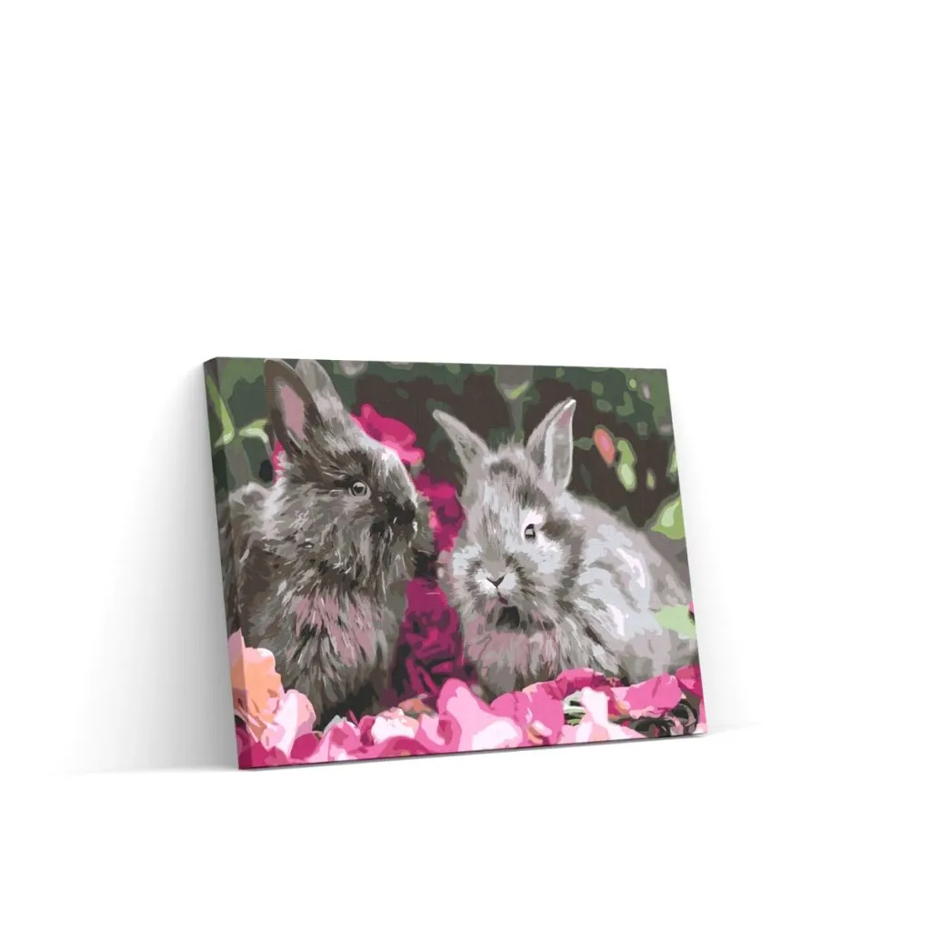 Pintar por Números - Conejos entre las flores