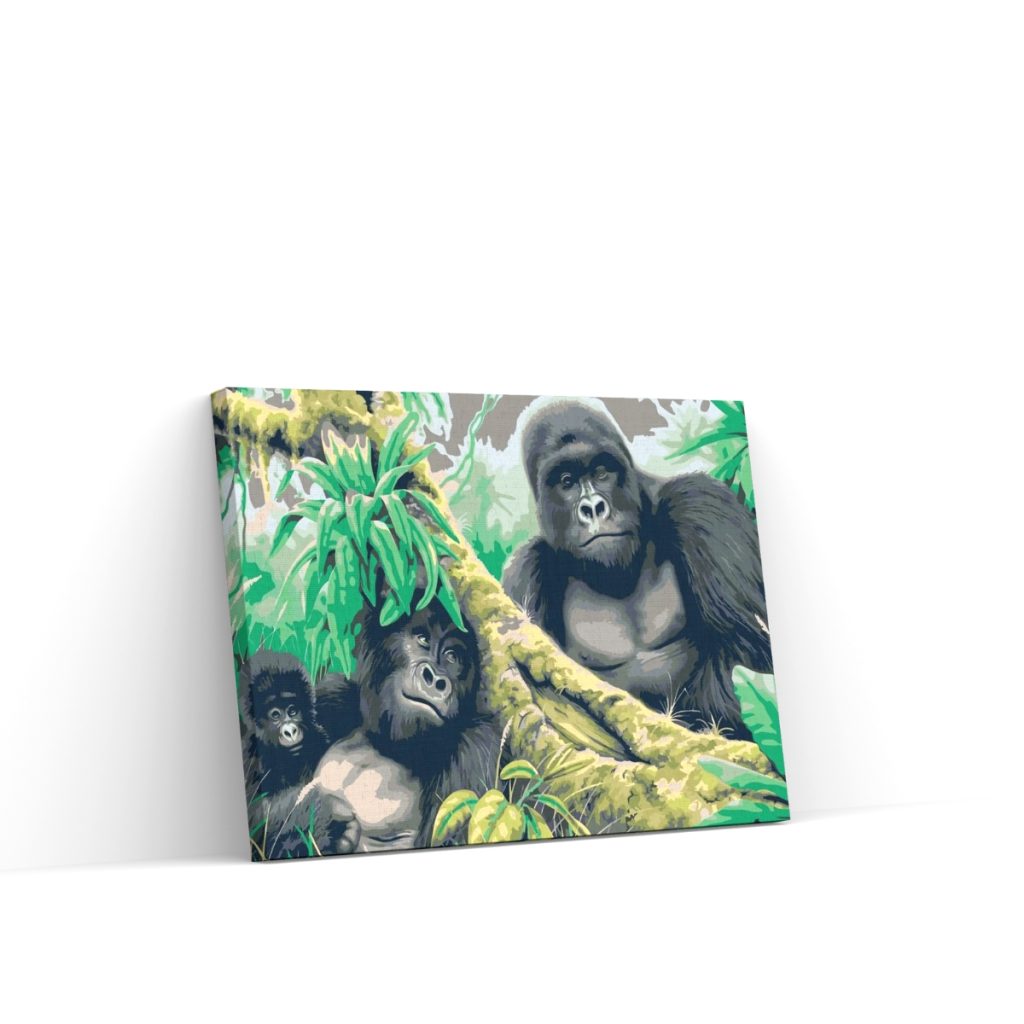 Pintar por Números - Familia de gorilas