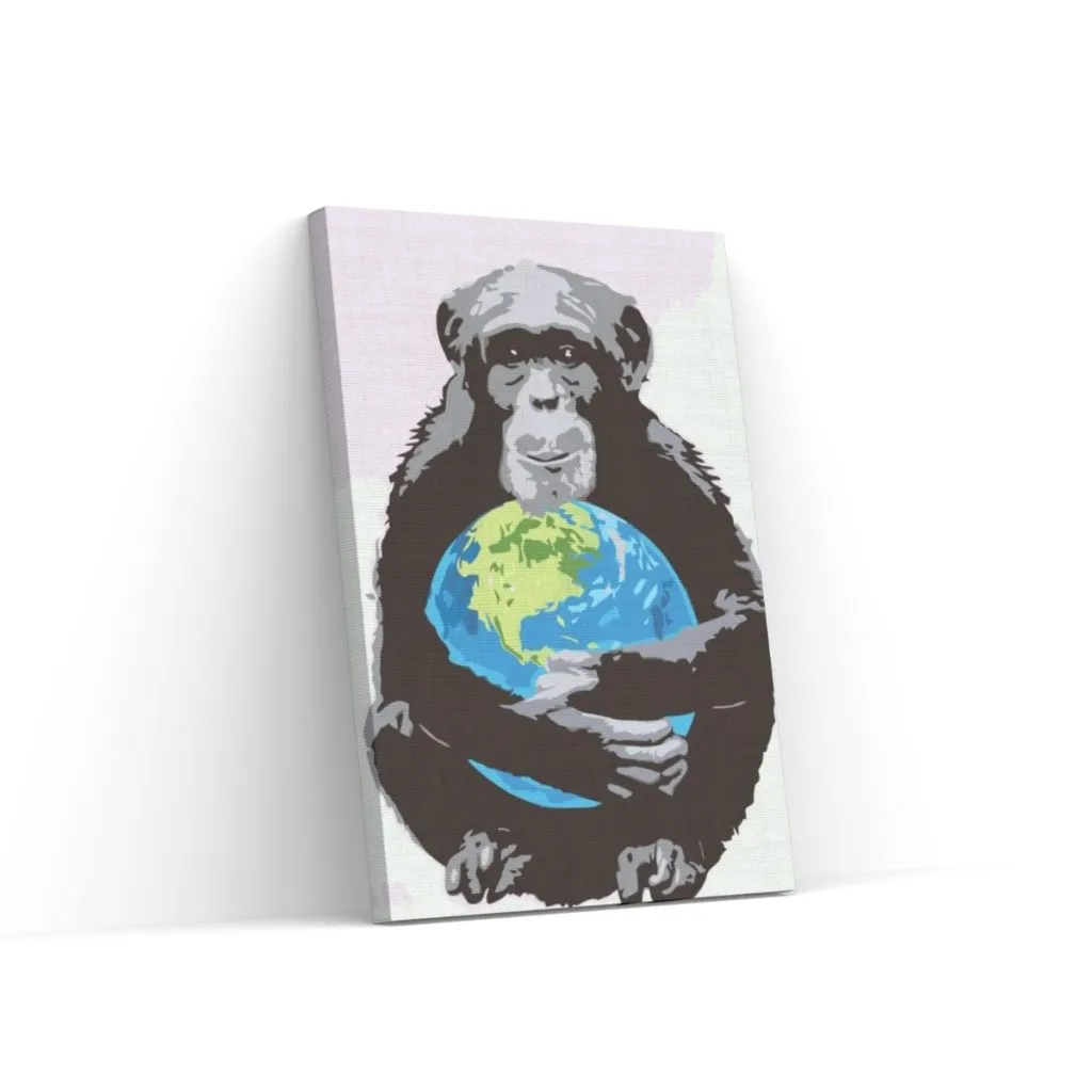 Pintar por Números - El mundo en un abrazo de mono