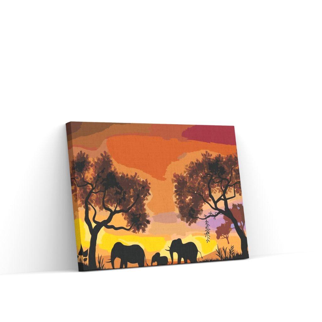 Pintar por Números - Familia de elefantes