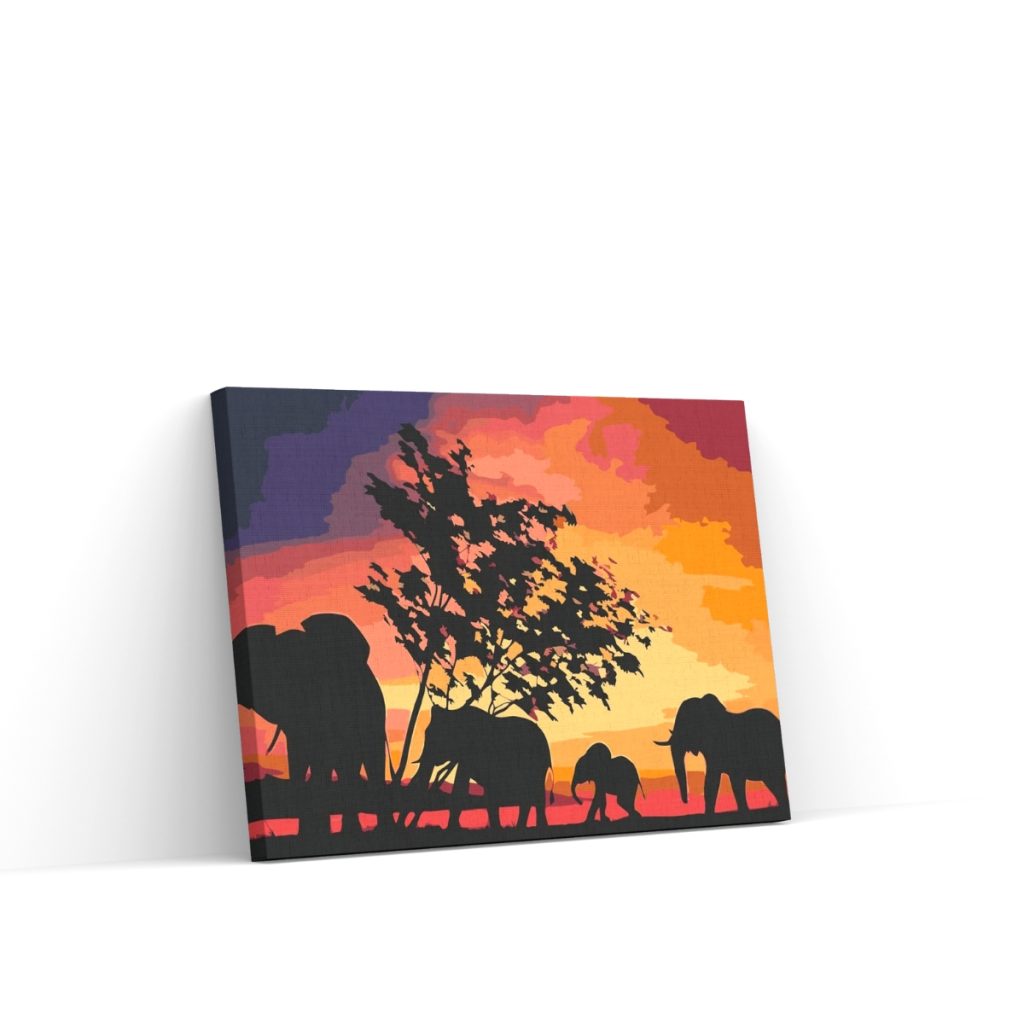 Pintar por Números - Elefantes en la sabana