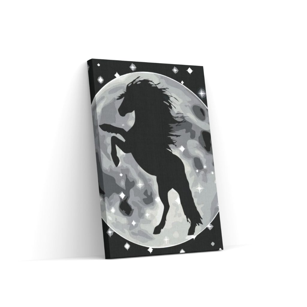 Pintar por Números - Silueta de un caballo en la luna
