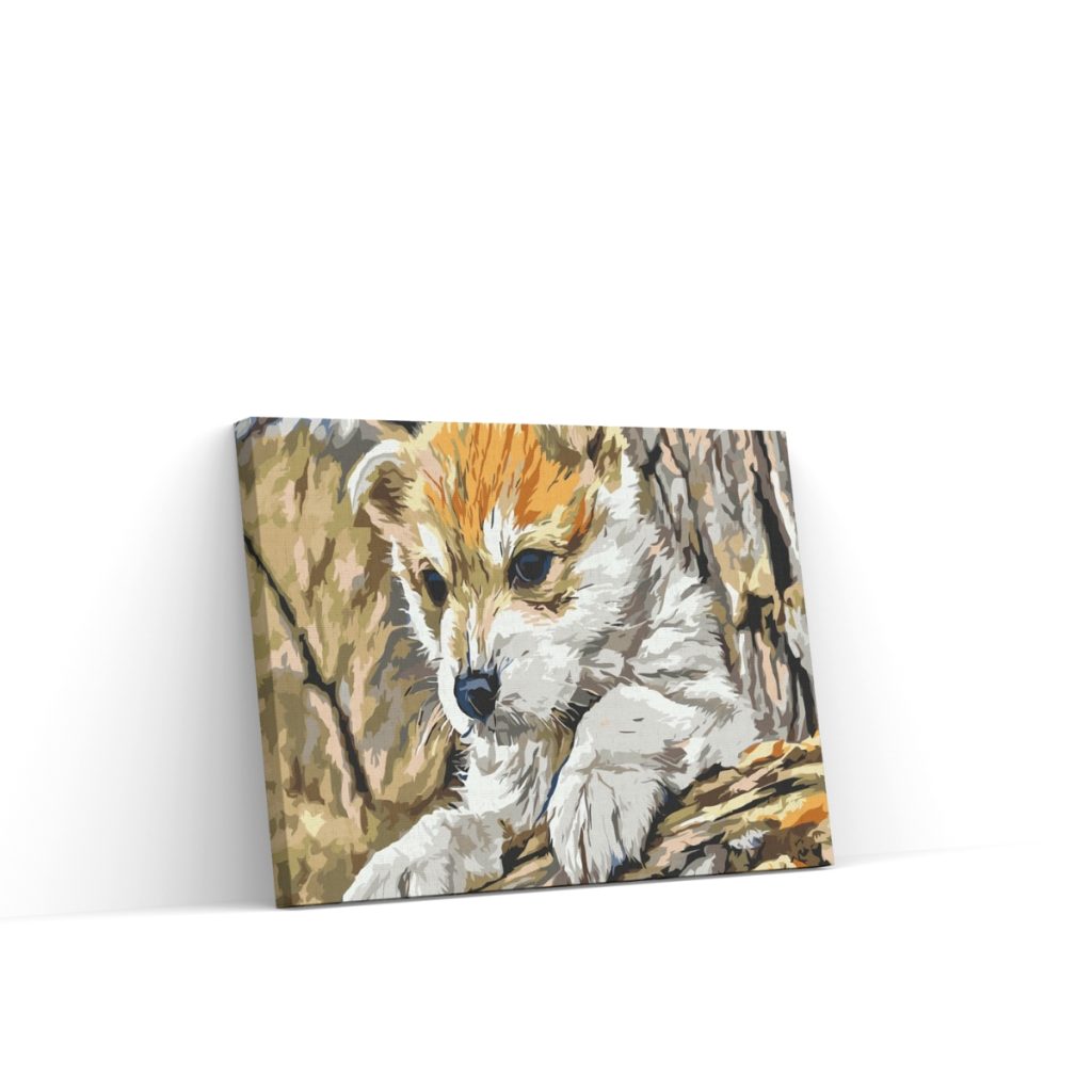 Pintar por Números - Cachorro jugando en el bosque