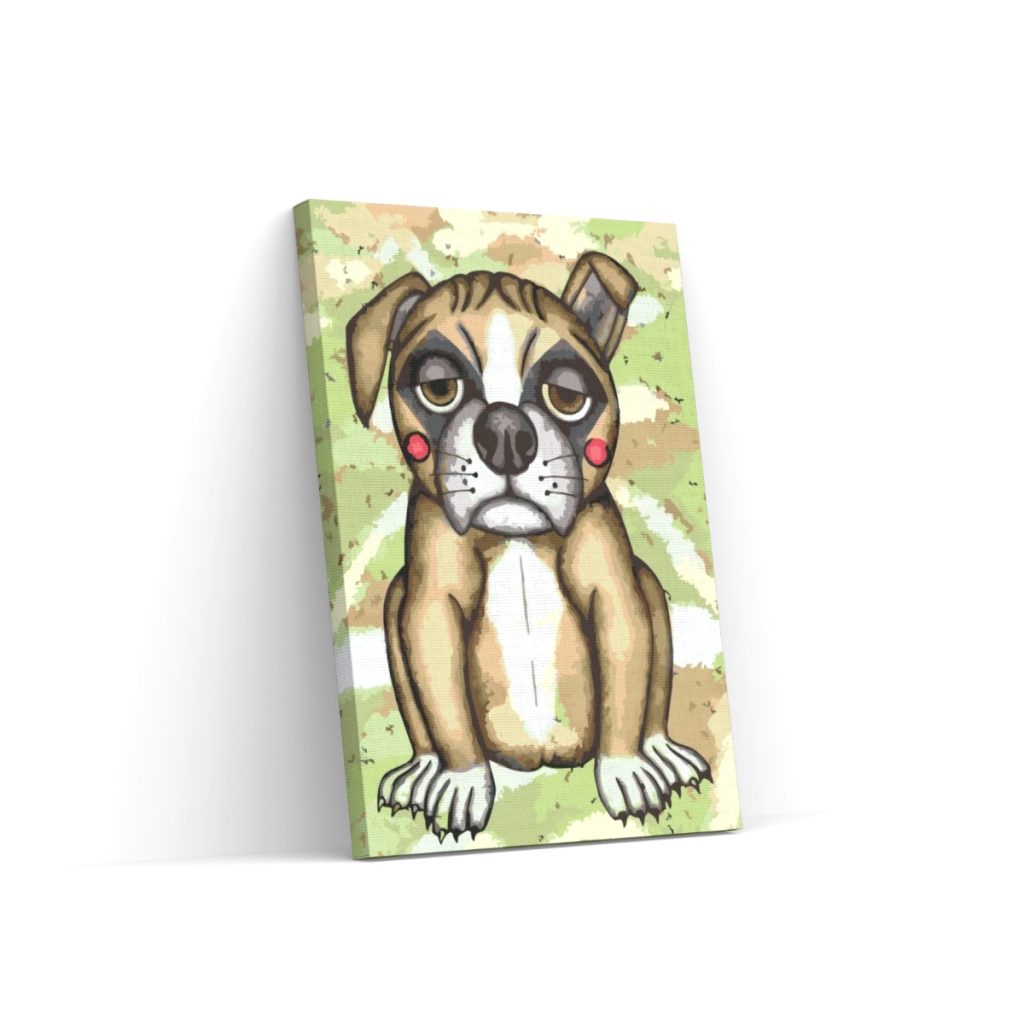 Pintar por Números - Perro con mejillas rosadas