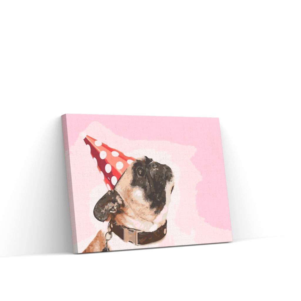 Pintar por Números - Pug en la fiesta