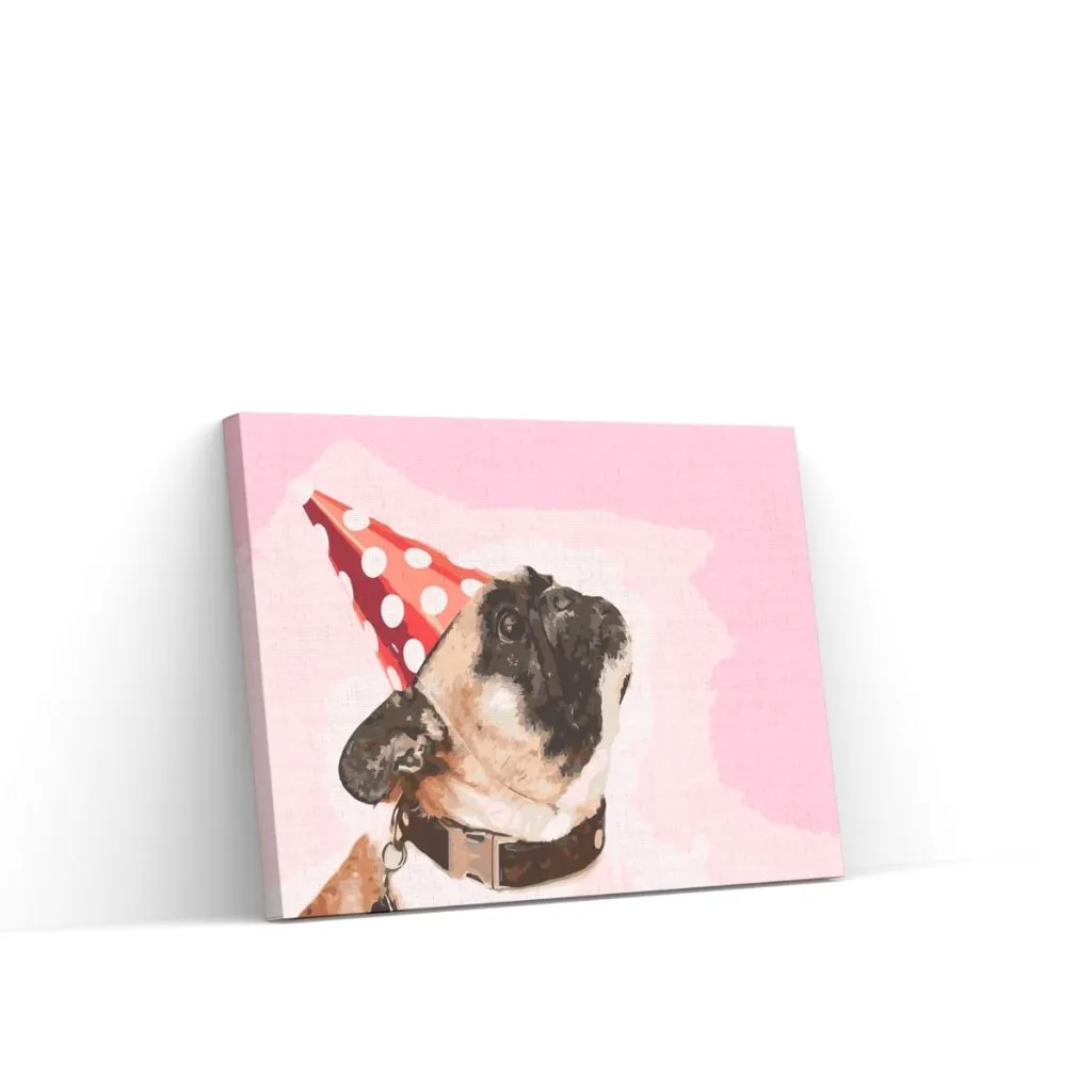 Pintar por Números - Pug en la fiesta