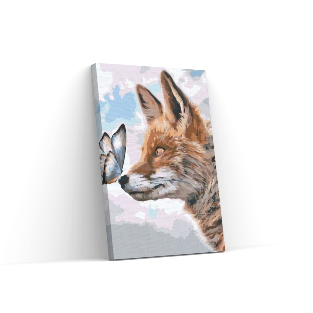 Pintar por Números - Un zorro con una mariposa en el pico